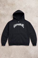 Metal Slash Black Zipper